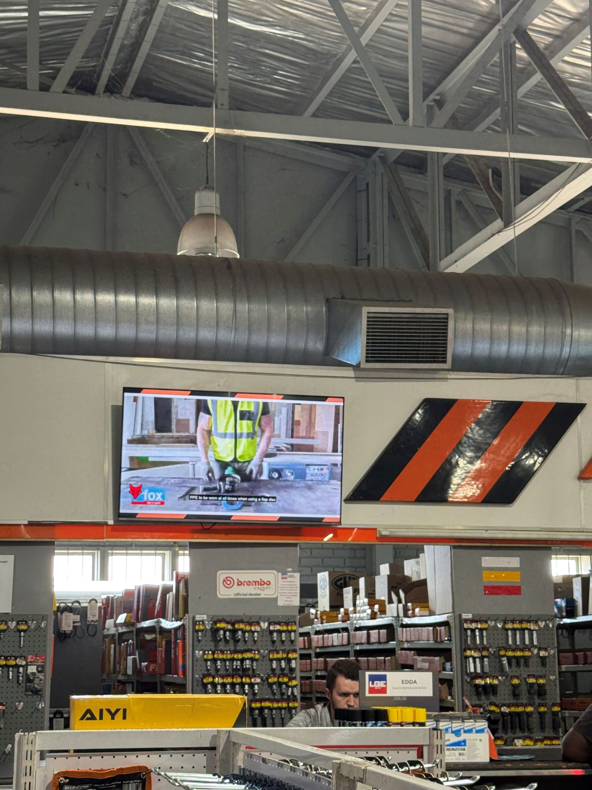 Digital signage screens in retail store
